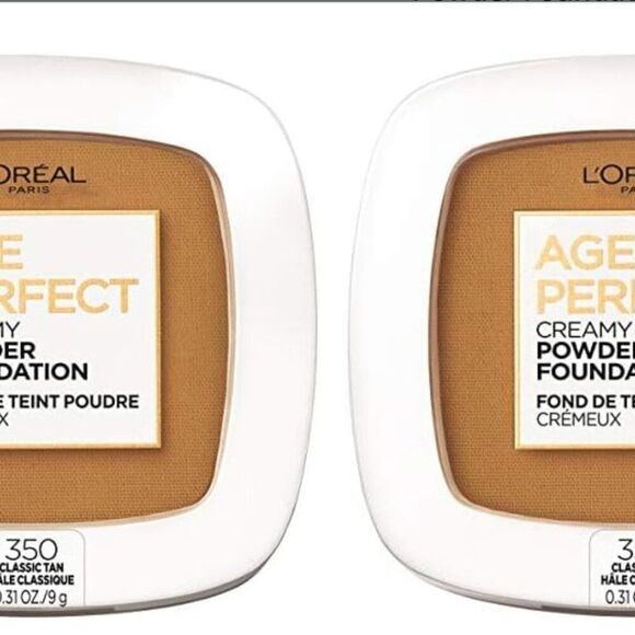 2 PACK L'Oreal Paris Age PerfectโCreamy Powder Foundation Compact Classic Tan - Picture 7 of 9